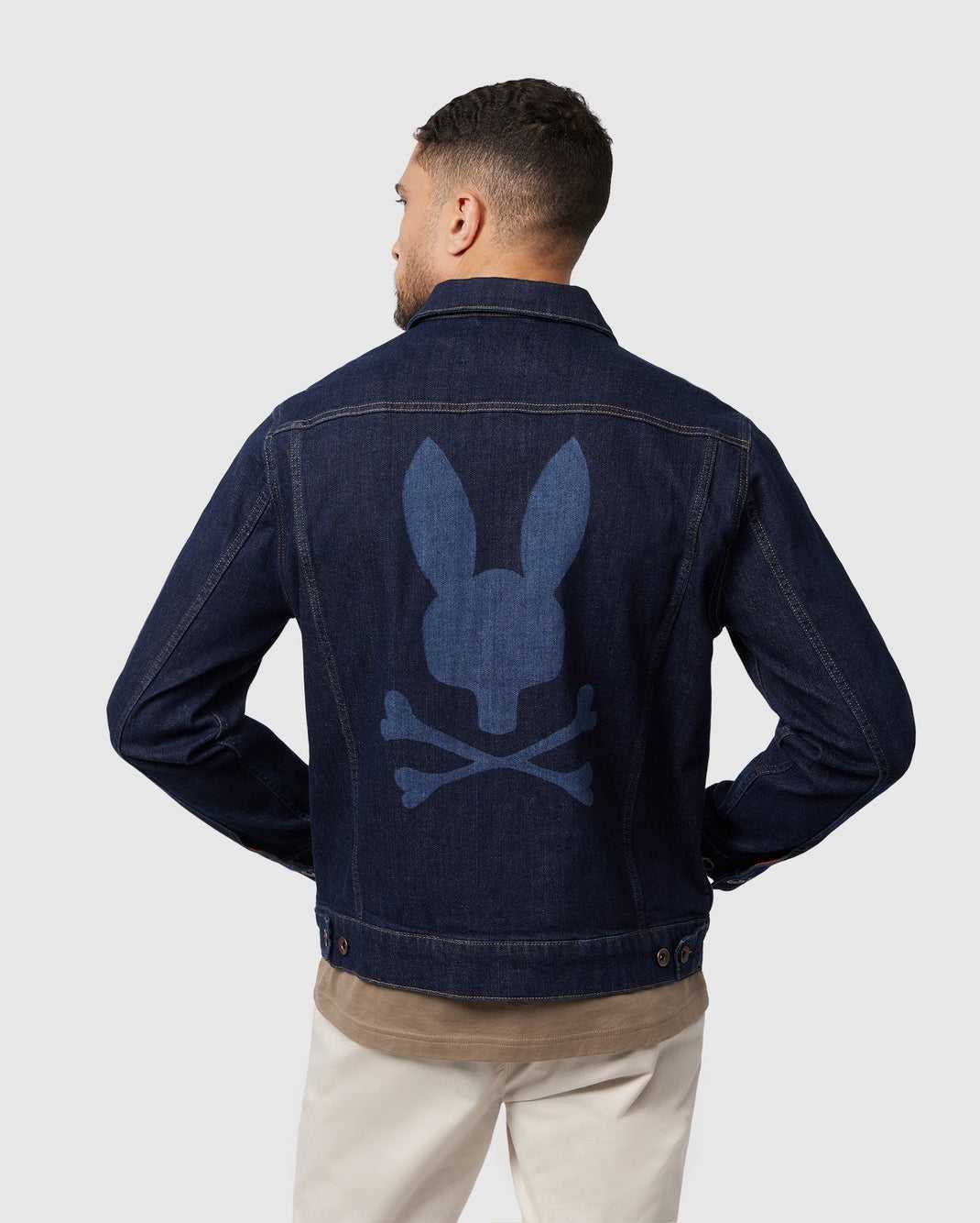 Vestes Psycho Bunny Pathe Denim Jacket Bleu Foncé Homme | BTY-63389839